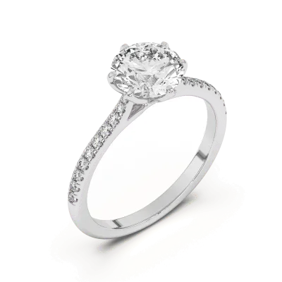 Marigold Tulip Inspired 6 Prong Lab Engagement Ring, Round