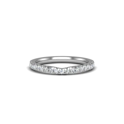 Phoebe Pave Wedding Band 14K White Gold