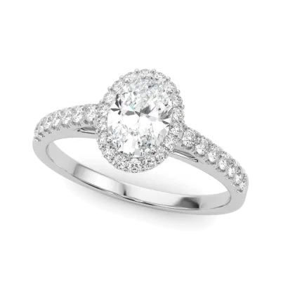 Avery Traditional Halo Engagement Ring, Oval