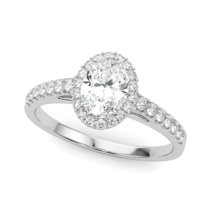 Avery Traditional Halo Engagement Ring, Oval