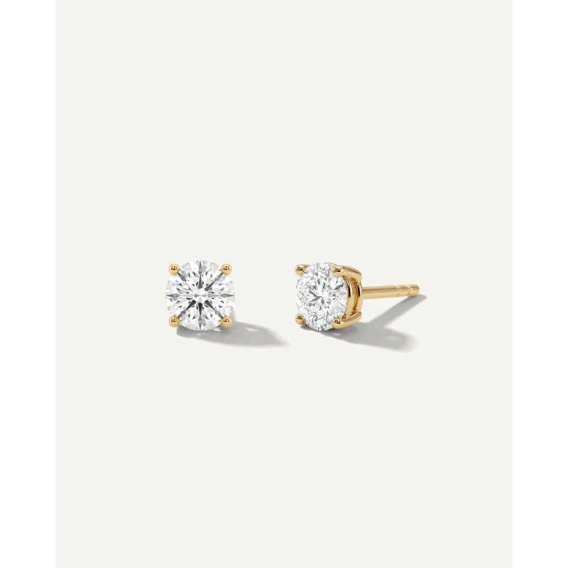 Lab Diamond Stud Earrings (1 ct. tw.)-14K Yellow Gold