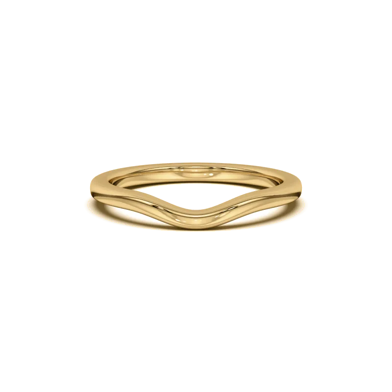 Belinda Curved Wedding Band 14K Yellow Gold