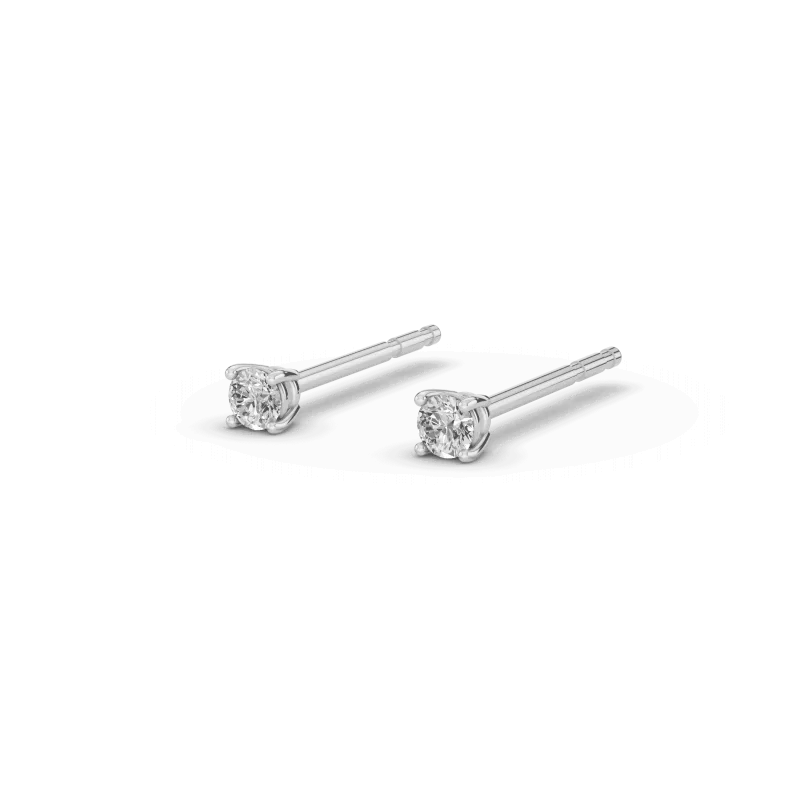 Stackable Lab Diamond Silver Studs-Silver