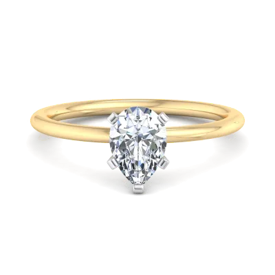 Presentation 4 Prong Solitaire Engagement Ring, Pear
