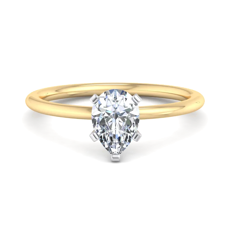 Presentation 4 Prong Solitaire Engagement Ring, Pear