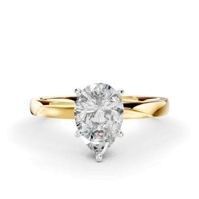 Linda 2mm Comfort Fit Engagement Ring, Pear