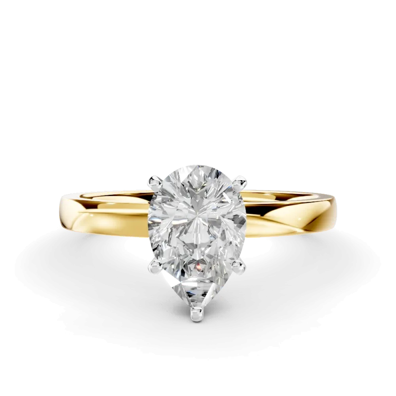 Linda 2mm Comfort Fit Engagement Ring, Pear
