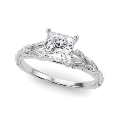 Tegan Vintage Inspired Engagement Ring, Princess