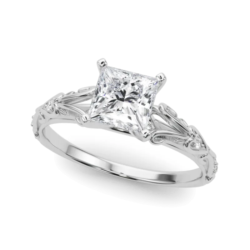 Tegan Vintage Inspired Engagement Ring, Princess