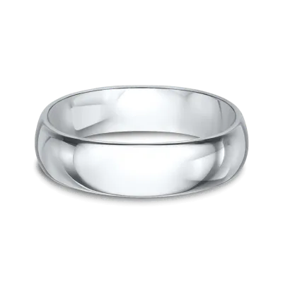 Cobalt Low-Dome Comfort-Fit Polished Wedding Band (6mm)