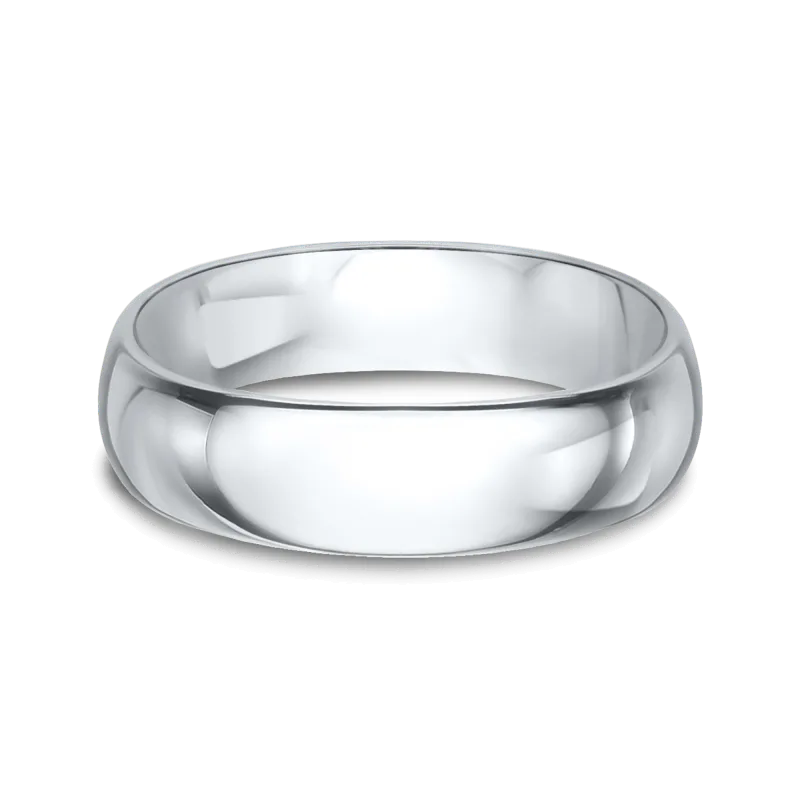 Cobalt Low-Dome Comfort-Fit Polished Wedding Band (6mm)