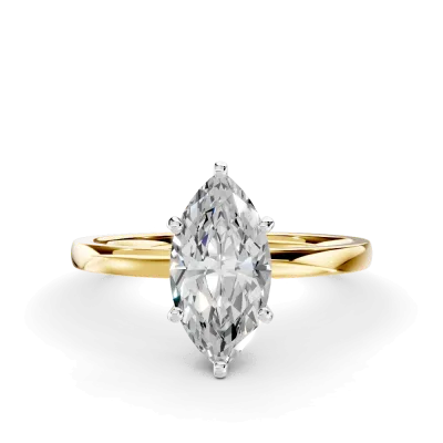 Boda Six Prong 1.5mm Comfort Fit Engagement Ring, Marquise
