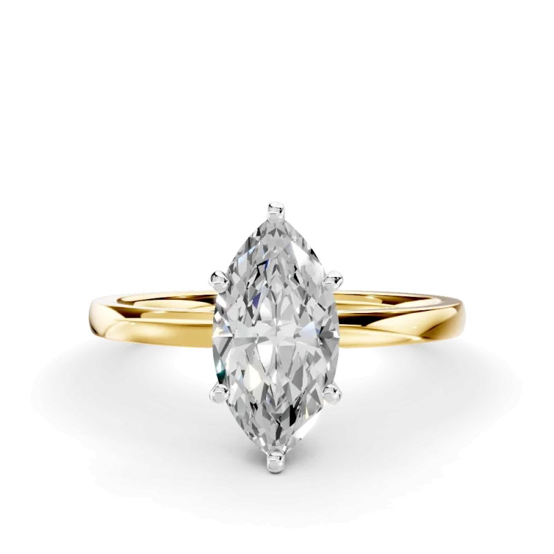 Boda Six Prong 1.5mm Comfort Fit Engagement Ring, Marquise