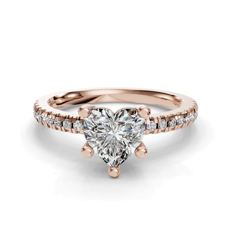 Kennedy Pave Engagement Ring, Heart