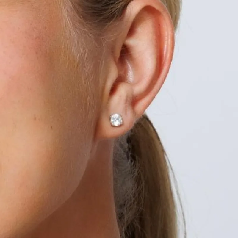 Lab Diamond Stud Earrings (1 ct. tw.)-14K Yellow Gold worn
