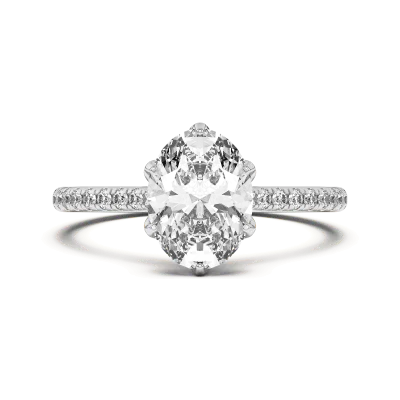 Marigold Tulip Inspired 6 Prong Lab Engagement Ring, Oval