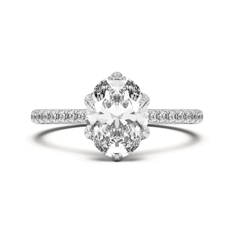 Marigold Tulip Inspired 6 Prong Lab Engagement Ring, Oval