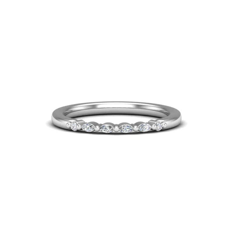 Allisson Marquise Diamond Wedding Band 14K White Gold