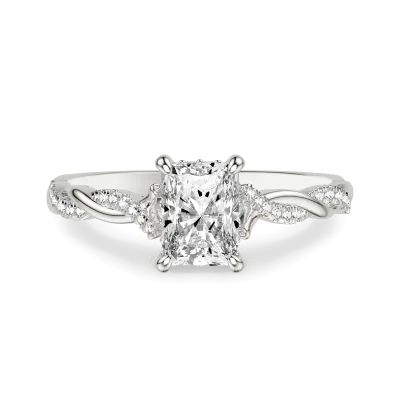 Kayleigh Lab Diamond Twist Engagement Ring, Radiant