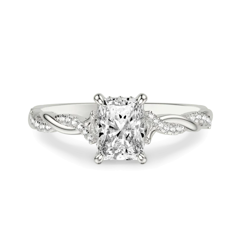Kayleigh Lab Diamond Twist Engagement Ring, Radiant