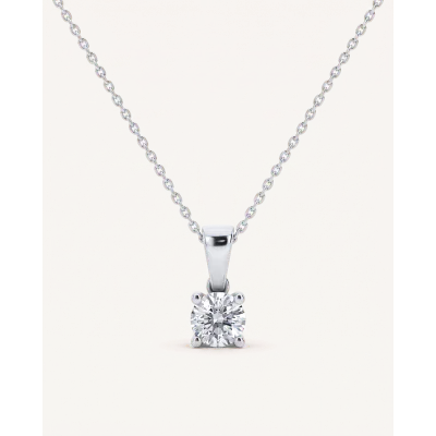 Solitaire Lab Diamond Pendant Necklace (0.50 ct.)-14K White Gold