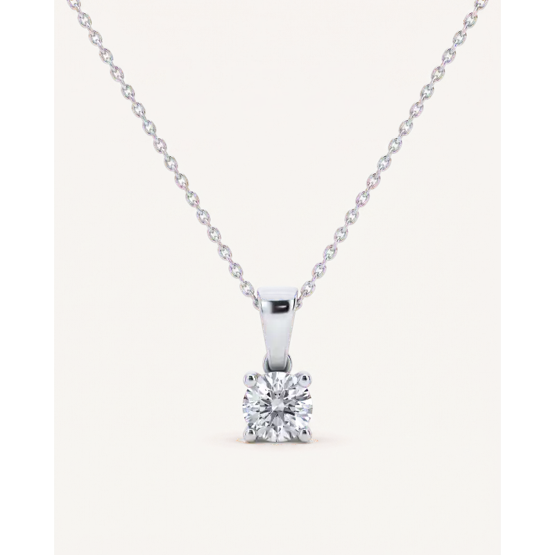 Solitaire Lab Diamond Pendant Necklace (0.50 ct.)-14K White Gold