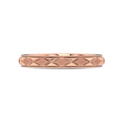 Textured Argyle Wedding Band 14K Rose Gold