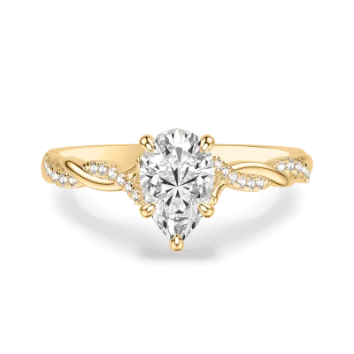 Kayleigh Diamond Twist Engagement Ring, Pear