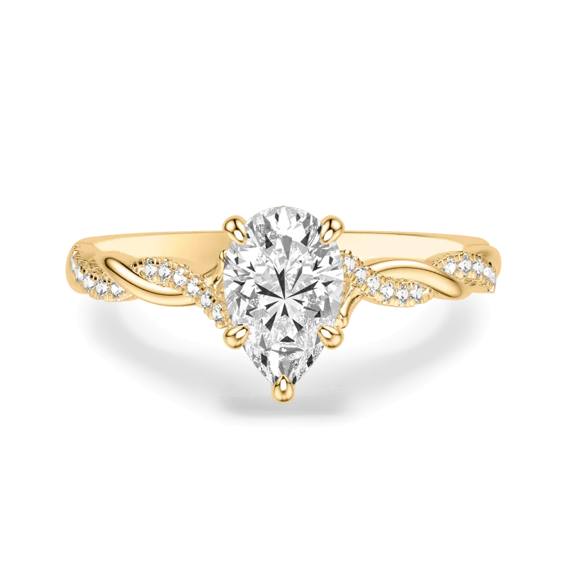 Kayleigh Diamond Twist Engagement Ring, Pear