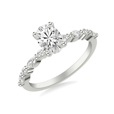 Fern Engagement Ring, Oval