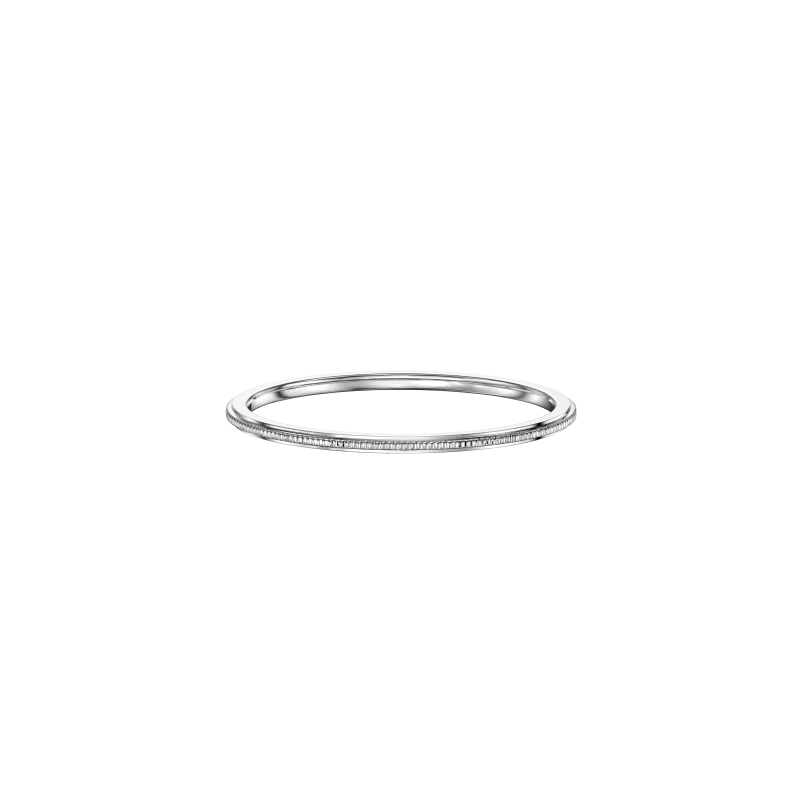 Milgrain Stackable Wedding Band (1mm) 14K White Gold