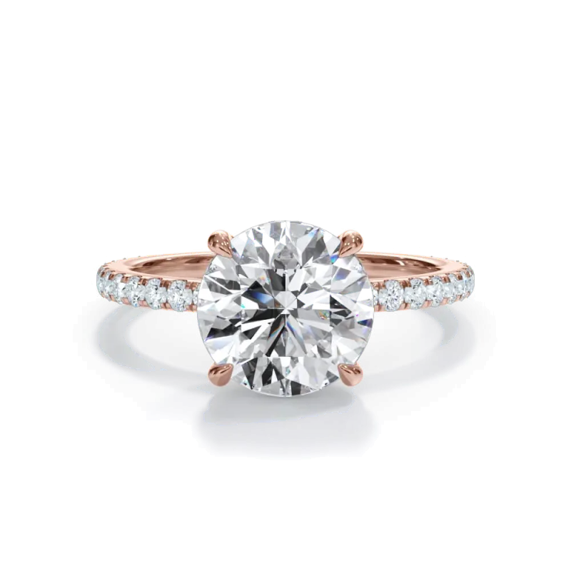 Bellora Pave Hidden Halo Lab Engagement Ring, Round