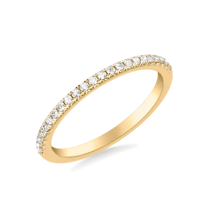 Hunter Pave Diamond Wedding Band 14K Yellow Gold
