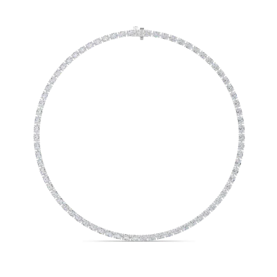 Adjustable Oval Lab Diamond Eternity Necklace (19.00 ct. tw.)-14K White Gold