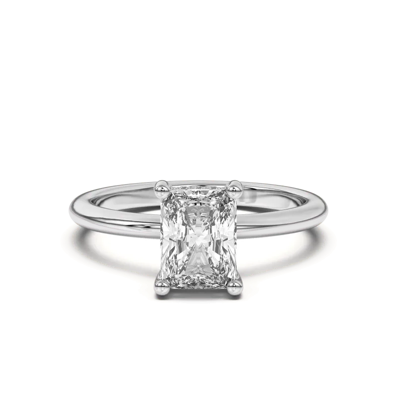 Beverly Timeless Hidden Halo Engagement Ring, Radiant