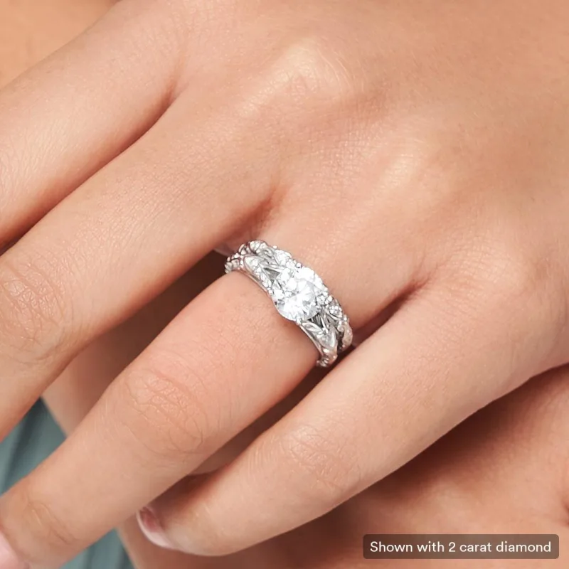 Tegan Vintage Inspired Engagement Ring, Princess worn