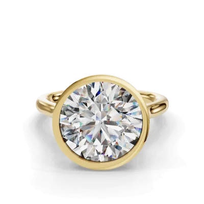 Emery Bezel Solitaire Engagement Ring (2mm), Round