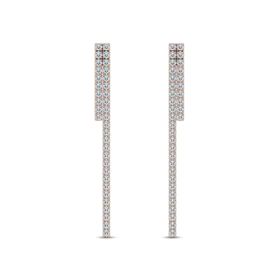 Ligne Duo Lab Diamond Drop Earrings-14K Rose Gold