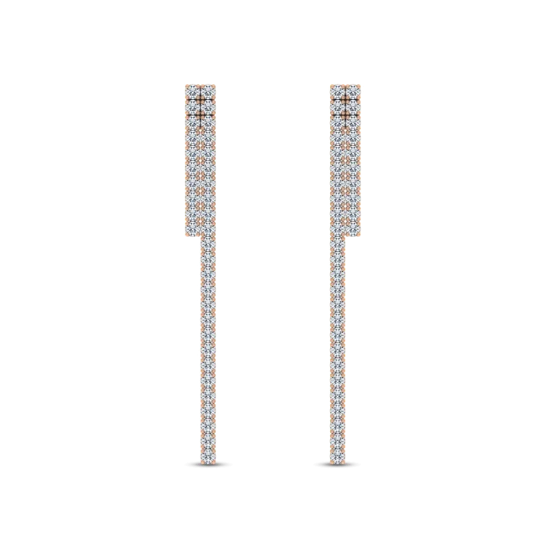 Ligne Duo Lab Diamond Drop Earrings-14K Rose Gold