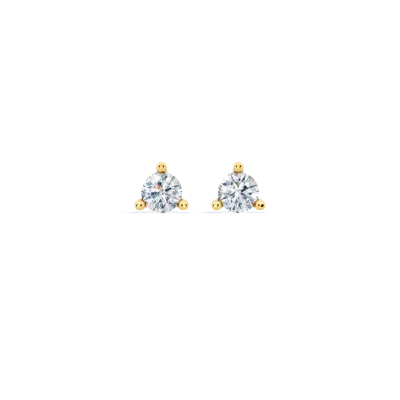 Three-Prong Martini Lab Diamond Silver Studs (1/4 ct. tw.)-Silver
