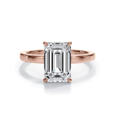 Bellora Hidden Halo Lab Engagement Ring (2mm), Emerald