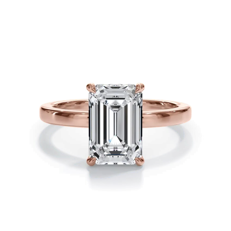 Bellora Hidden Halo Lab Engagement Ring (2mm), Emerald