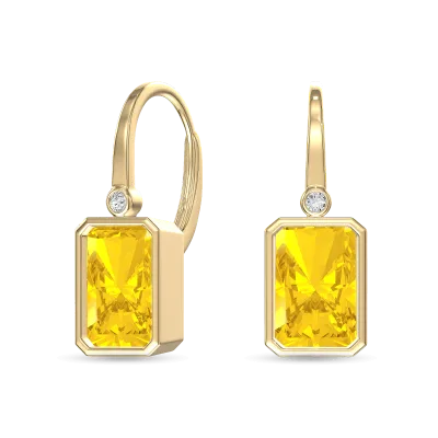 Fancy Yellow Radiant-Cut Lab Diamond Drop Earrings (8 ct. tw.)-14K Yellow Gold