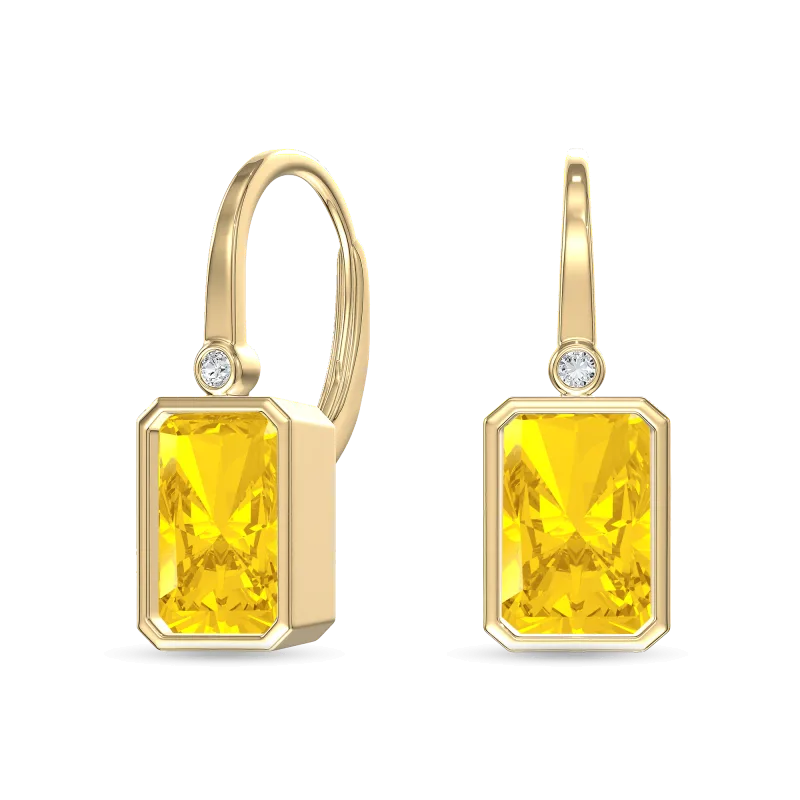 Fancy Yellow Radiant-Cut Lab Diamond Drop Earrings (8 ct. tw.)-14K Yellow Gold