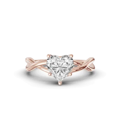 Bianca Twist Engagement Ring, Heart