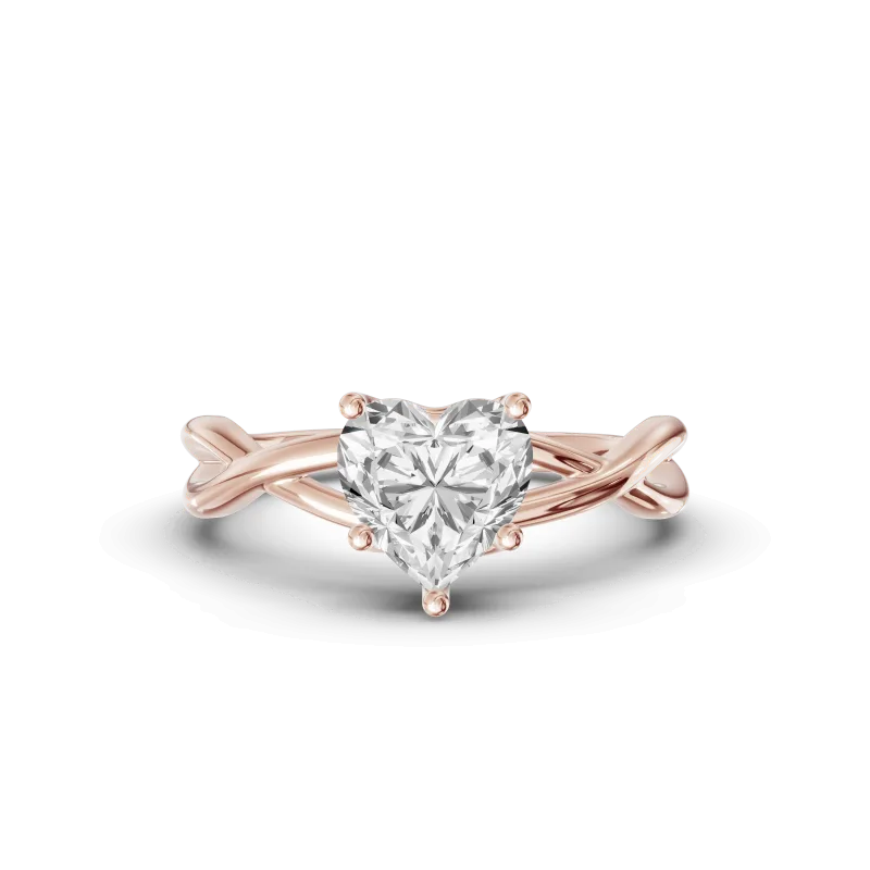 Bianca Twist Engagement Ring, Heart