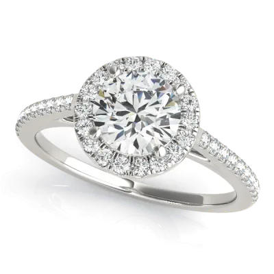 Avery Traditional Halo Engagement Ring, Pear