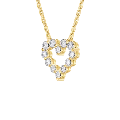 Floating Heart Lab Diamond Pendant (0.25 ct. tw.)-14K Yellow Gold