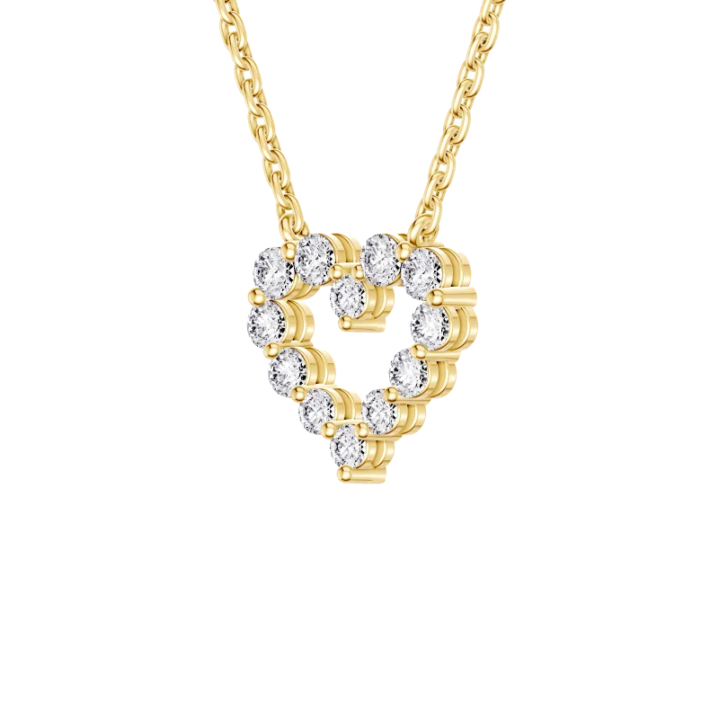 Floating Heart Lab Diamond Pendant (0.25 ct. tw.)-14K Yellow Gold