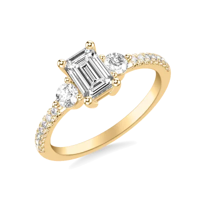 Brigitte Pave Engagement Ring, Emerald